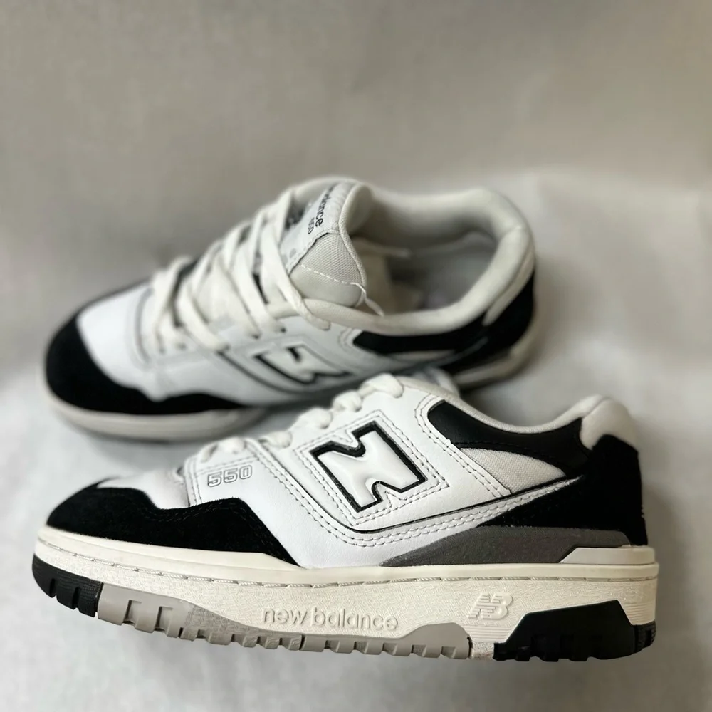 New Balance Kids' Black and White Sneakers